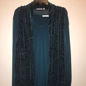 Plus size Susan Graver long sleeve and vest