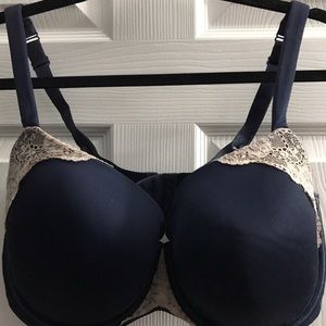 Cacique navy bra with lace Lane Bryant 38G
