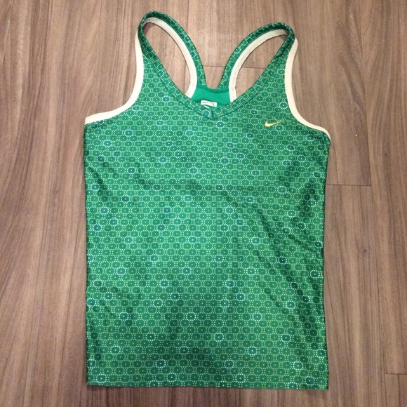 Nike green &a white tank