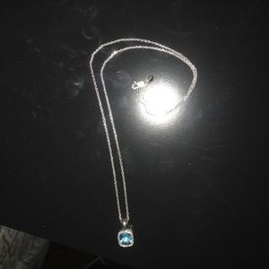Sterling Silver Necklace w/ Blue Stone