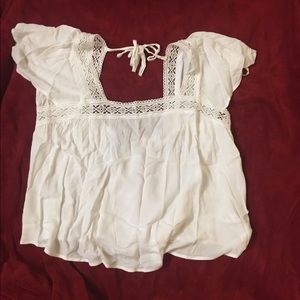 White baby doll blouse