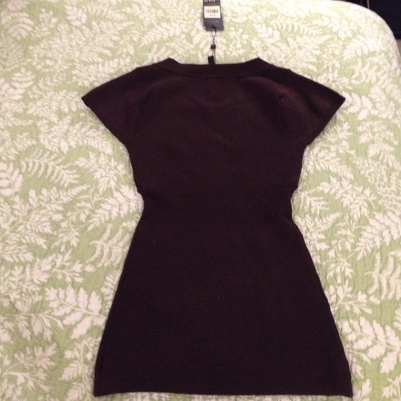NWT BCBG maxazria brown knit top silk blend - Picture 3 of 3