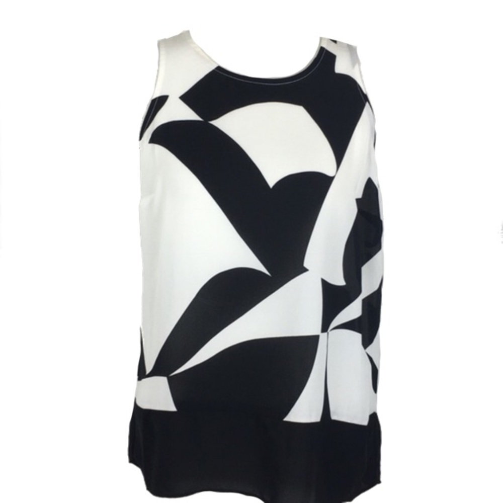 INC Colorblocked High-Low Blouse - 8 Petite