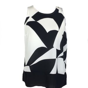 INC Colorblocked High-Low Blouse - 8 Petite