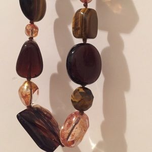Chocolate and Amber beaded necklace