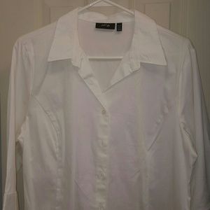 White button down cotton blouse