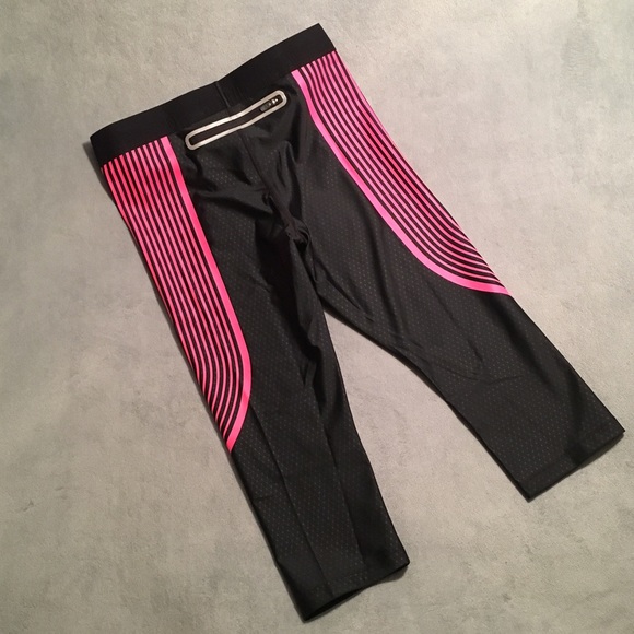 NWT Nike Power Speed Capris HyperPink Black - Picture 3 of 4