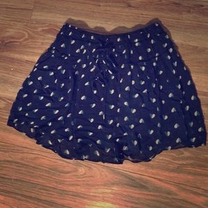 Blue heart pattern skirt