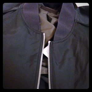 Theory Navy Blue Bomber...windbreaker material