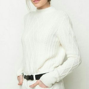 Brandy melville wool blend white fuzzy sweater