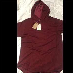 Yeezy like shirt maroon. Made longer