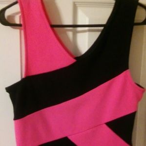 SALE!  NWOT Hot Pink and Black Tank Top