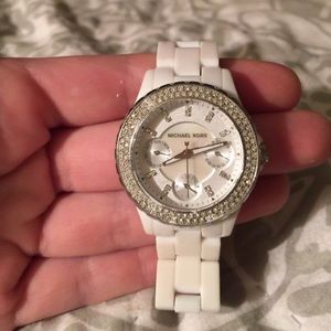White Michael kors watch