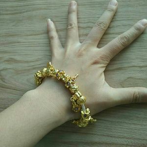 Glaze pearl charm golden bracel HM