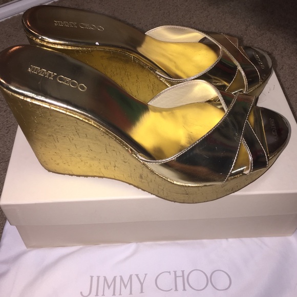 Gold Wedge heels