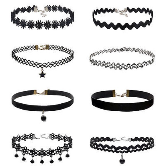 Jewelry - *NEW* Set of 8 Very Trendy Chokers- Ships Same Day