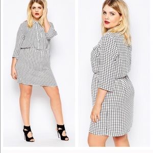 Plus size checked Boohoo waist  Dress