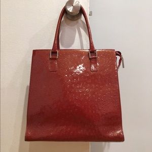 Michael Rome Ostrich Embossed Leather Tote