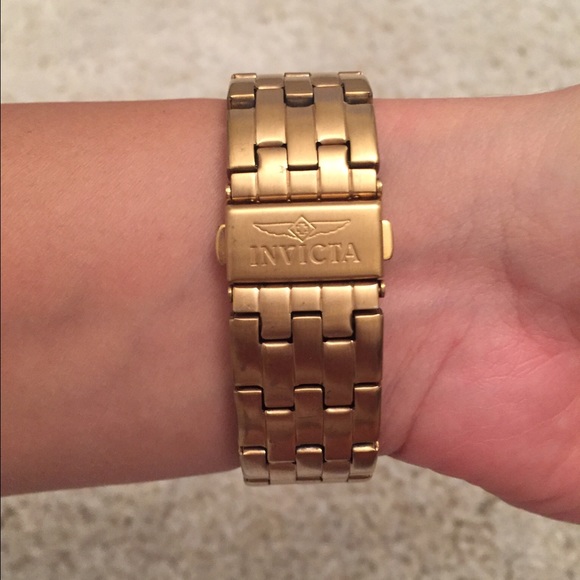 Invicta gold watch with black face - Picture 3 of 4