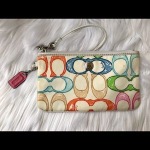 Coach Colorful Print Wristlet