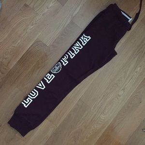 VS PINK Burgundy gym pants