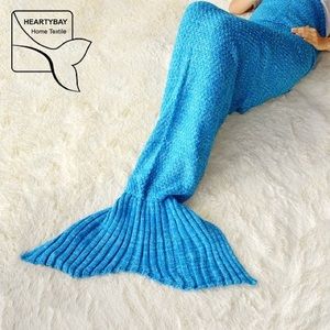 Baby blue mermaid tail blanket