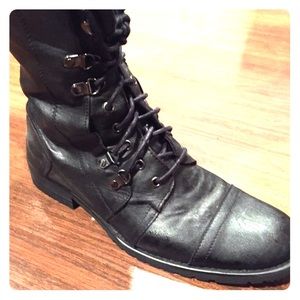 Black combat boots