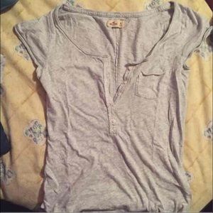 Short sleeve Henley grey m Hollister top