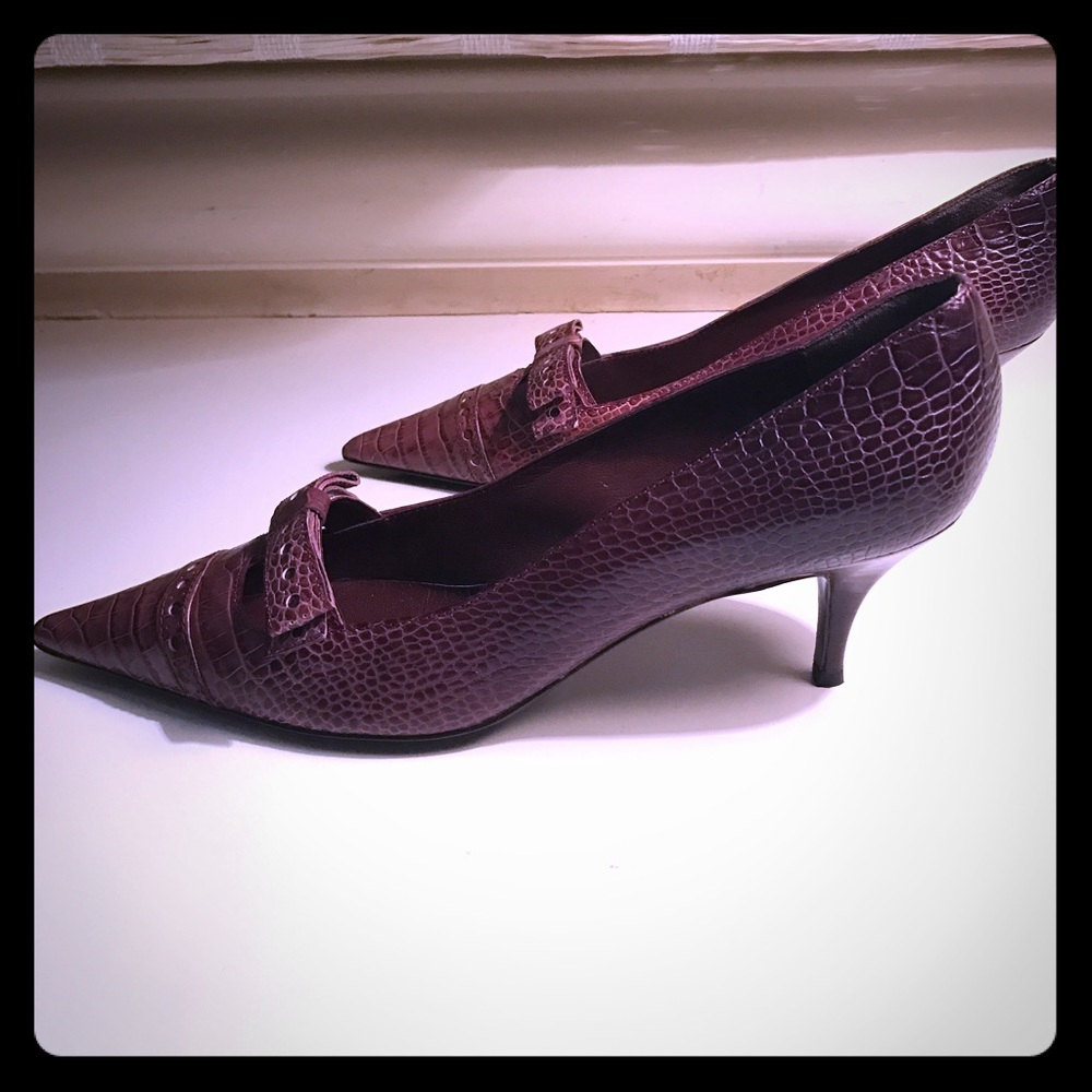 ALBERTA FERRETTI- PHILOSOPHY- EMBOSSED KITTEN HEEL