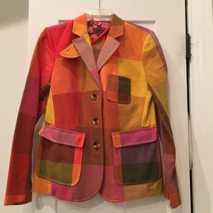 Liz Claiborne Mulit-colored plaid blazer