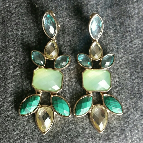 Aqua clip-on earrings