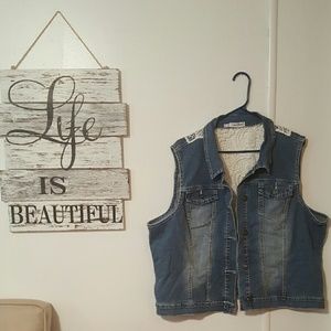Maurices Denim & Lace Vest