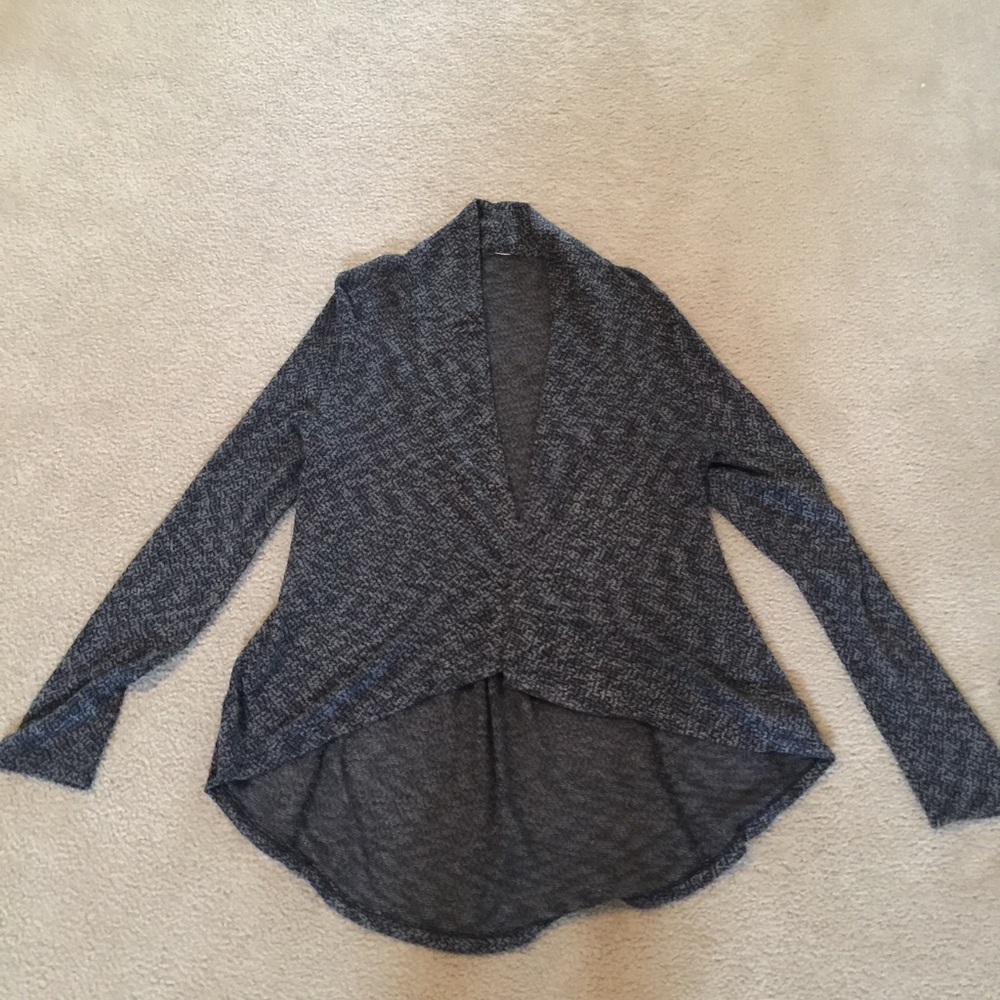 Very cozy Gray & Black high low sweater.