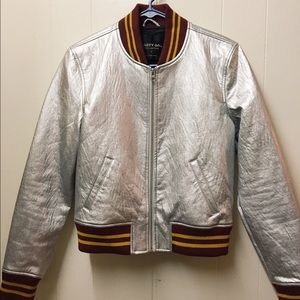 Nasty Gal metallic bomber.