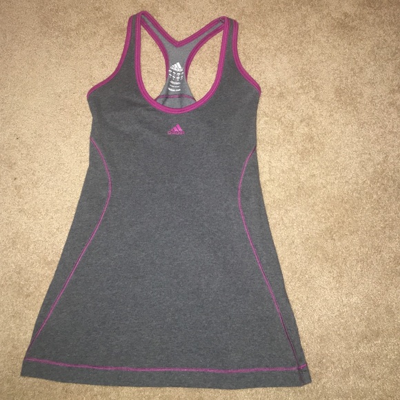 Racerback Sleeveless Adidas Top- Grey and Pink