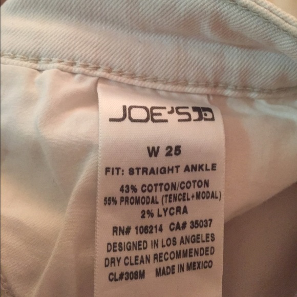 Joe's straight ankle jean pant white size 25 new - Picture 3 of 4