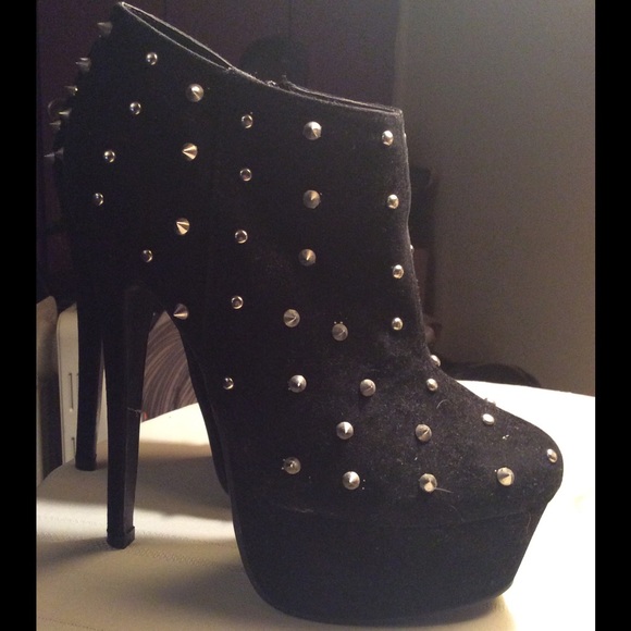 Black spiked heels
