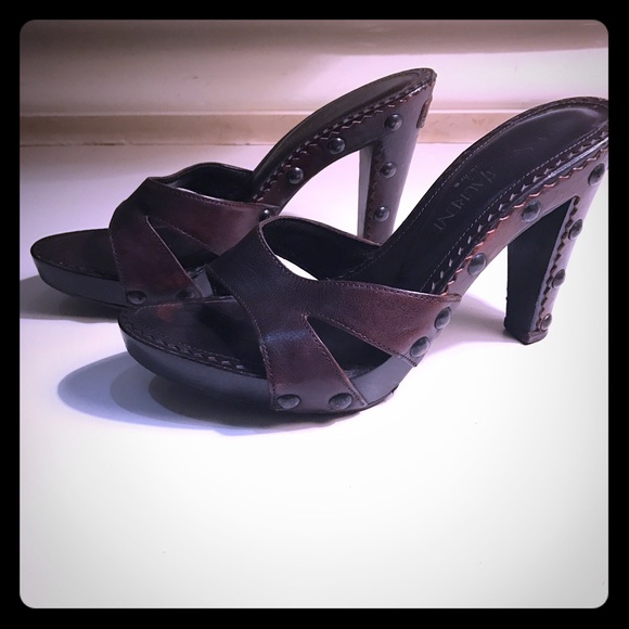 YSL- OPEN TOE STUDDED HIGH HEEL CLOG