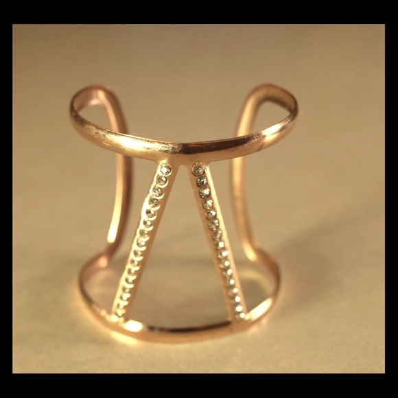 Gold Bracelet with Rhinestones