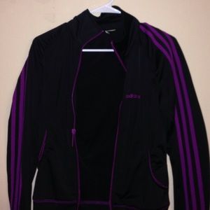 Purple adidas striped track jacket