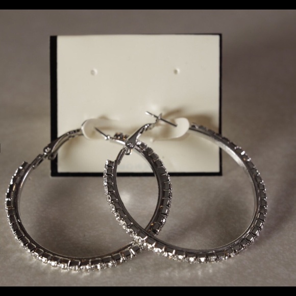 Silver Rhinestone Earrings