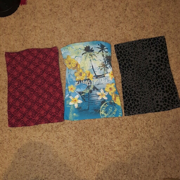 Ecu Set of 3 strapless tops (tube top) large