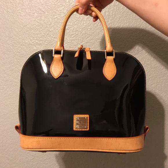 Dooney & Bourke Patent Zip Zip Satchel (Black)