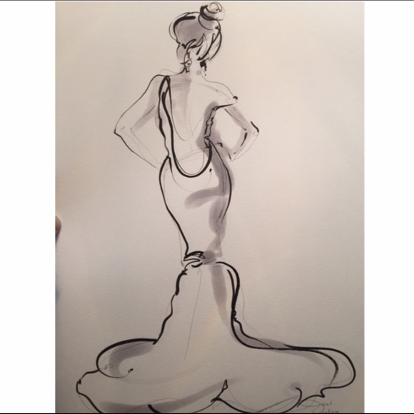 Fashion illustration (signed by artist)