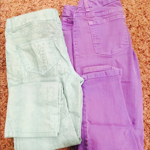 Mint green and purple pants