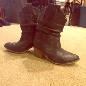 Brown cowboy booties