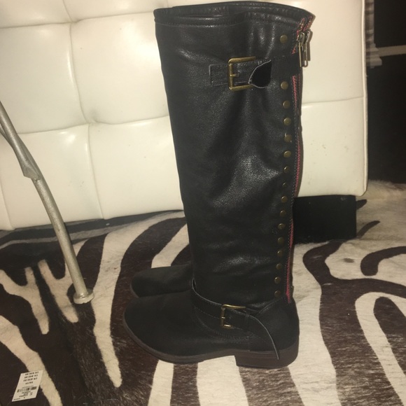 Small Heeled Bamboo Knee Boots