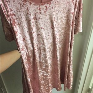 Mauve velvet T shirt dress