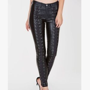 laceup leather pants