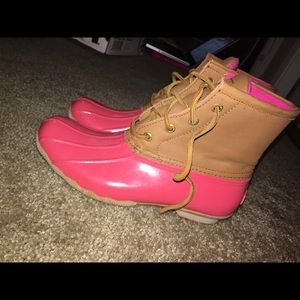 Pink Sperry Rain Boots